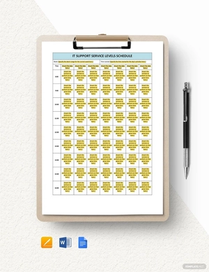 IT Support Service Levels Schedule Template