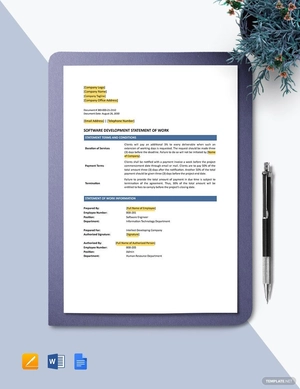 Software Development Statement of Work Template