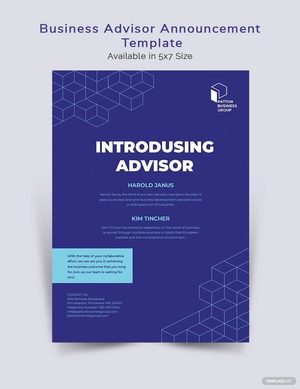 Business Advisor Announcement Template
