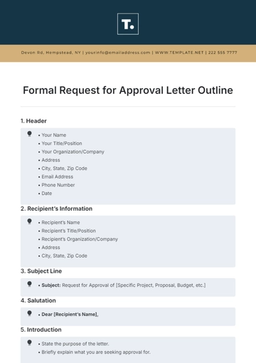 Free Formal Request for Approval Letter Outline Template to Edit Online