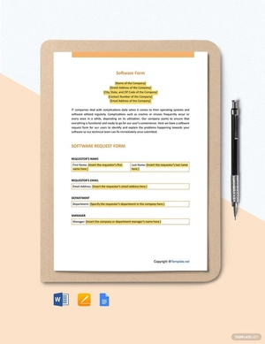 Software Form Template