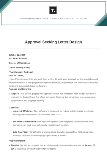 Free Approval Seeking Letter Design Template to Edit Online