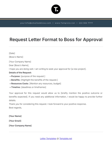 Free Request Letter Format to Boss for Approval Template to Edit Online