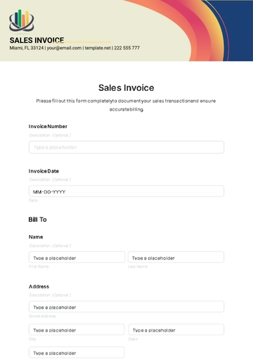 Free Sales Invoice Template to Edit Online