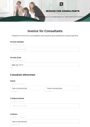 Free Invoice Template for Consultants to Edit Online