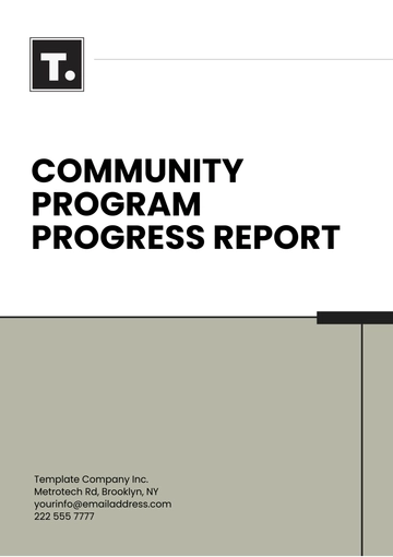 Free Community Program Progress Report Template to Edit Online