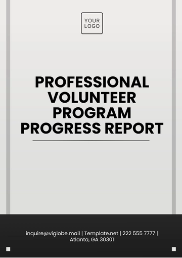 Free Professional Volunteer Program Progress Report Template to Edit Online