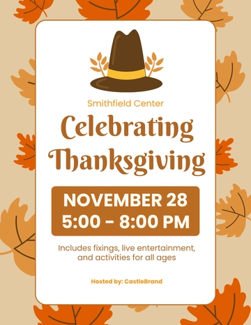 Free Thanksgiving Flyer Design Template to Edit Online