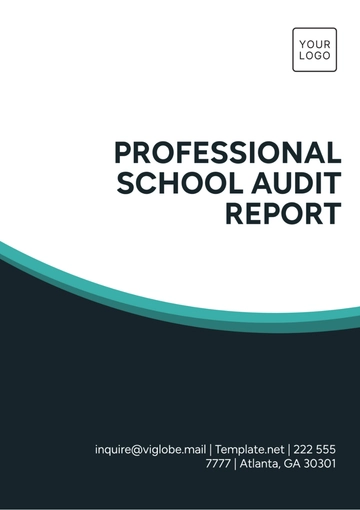 Free Professional School Audit Report Template to Edit Online