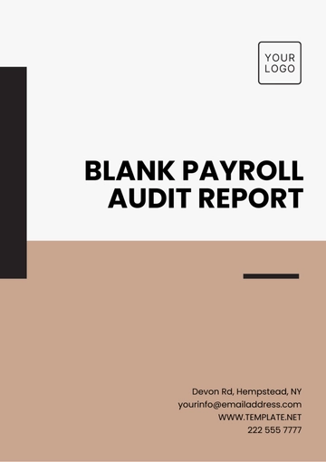 Free Blank Payroll Audit Report Template to Edit Online