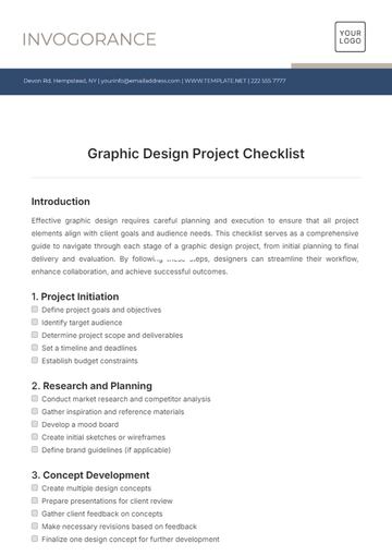 Free Graphic Design Project Checklist Template to Edit Online