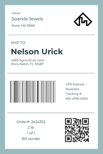 Free Barcode Shipping Label Template to Edit Online