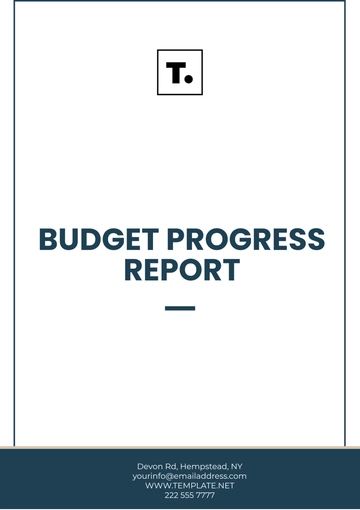 Free Budget Progress Report Template to Edit Online
