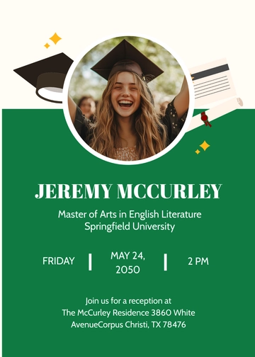 Free Graduation Invitation with Photo Template to Edit Online