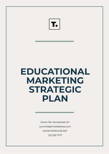 Free Educational Marketing Strategic Plan Template to Edit Online