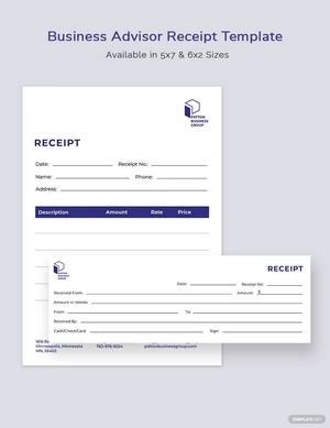 Business Advisor Receipt Template