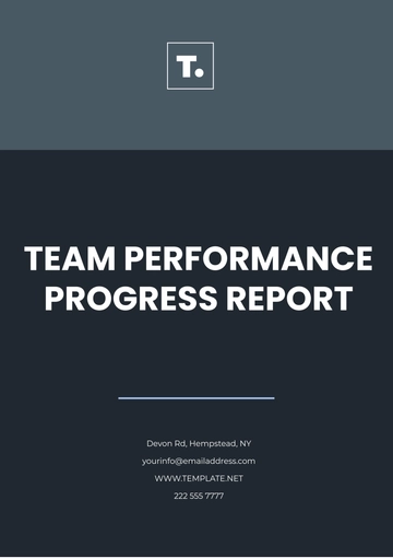 Free Team Performance Progress Report Template to Edit Online