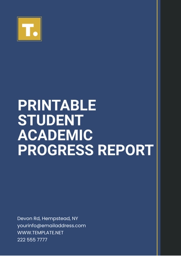 Free Printable Student Academic Progress Report Template to Edit Online