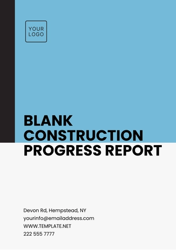 Free Blank Construction Progress Report Template to Edit Online