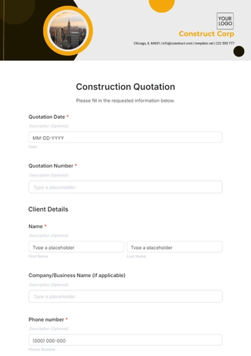 Free Construction Quotation Template to Edit Online Free Construction Quotation Template to Edit Online