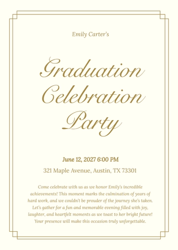 Free Blank Graduation Invitation Template to Edit Online