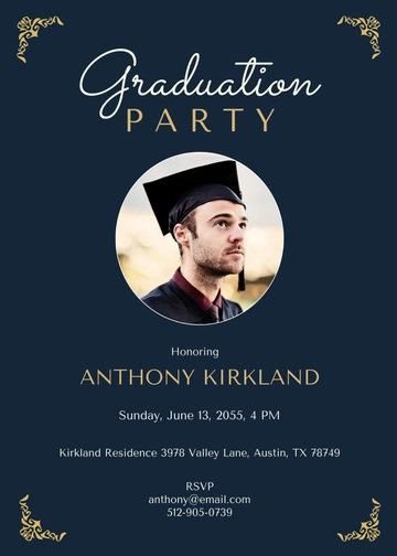 Free Professional Graduation Email Invitation Template to Edit Online