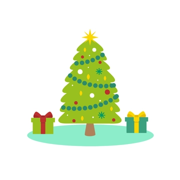 Free Christmas Tree with Presents Clipart Template to Edit Online