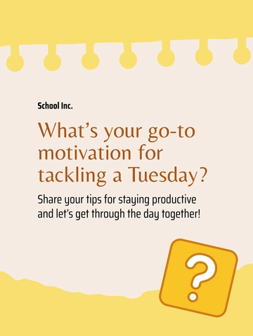 Free Tuesday Engagement Post Template to Edit Online