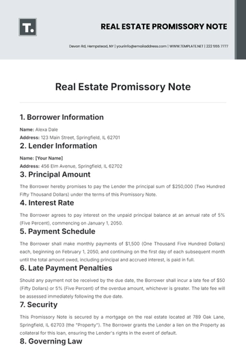 Free Real Estate Promissory Note Template to Edit Online