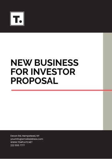 Free New Business for Investor Proposal Template to Edit Online