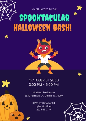 Free Kids Halloween Invitation Template to Edit Online