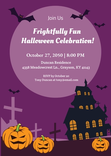 Free Editable Halloween Invitation Template to Edit Online | Template.net