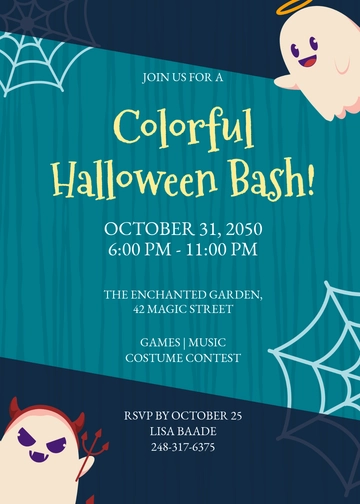Free Colorful Halloween Invitation Flyer Template to Edit Online