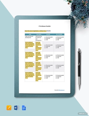 Blank IT & Software Checklist Template