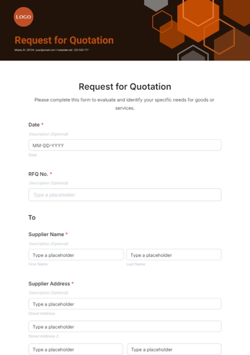 Free Request for Quotation Template to Edit Online