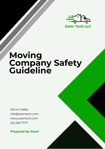 Free Moving Company Safety Guideline Template to Edit Online