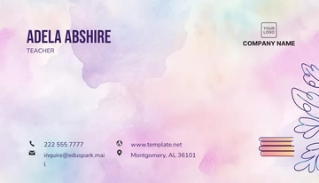 Free Online Learning Business Card Template to Edit Online