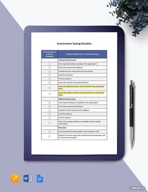 Environment Testing Checklist Template
