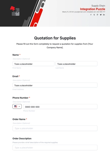 Free Quotation for Supplies Template to Edit Online
