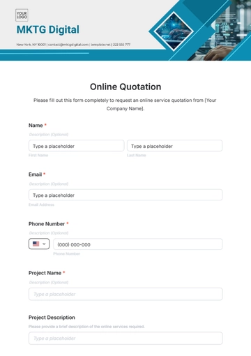 Free Online Quotation Template to Edit Online