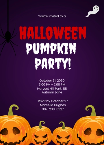 Free Halloween Pumpkin Invitation Template to Edit Online