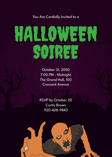 Free Formal Halloween Invitation Design Template to Edit Online
