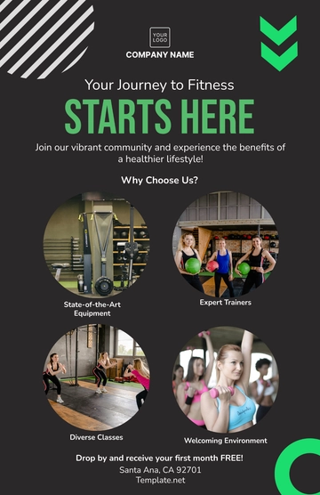 Free Fitness Center Poster Template to Edit Online
