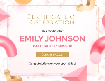Free Birthday Certificate Template to Edit Online