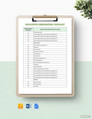 Developer Onboarding Checklist Template
