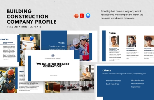 Building Construction Company Profile Template