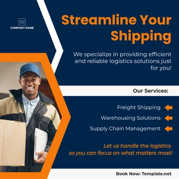 Free Logistics Company Social Media Post Template to Edit Online