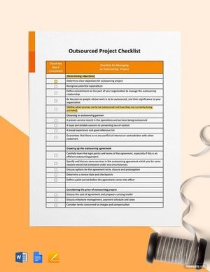 Outsourced Project Checklist Template