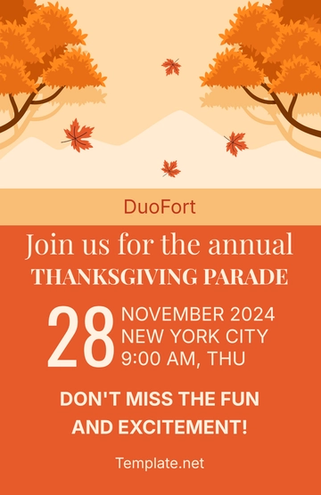 Free Thanksgiving Parade Template to Edit Online