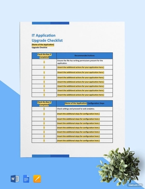IT Application Upgrade Checklist Template
